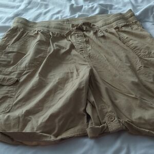 Woman Within Tan Cargo Shorts